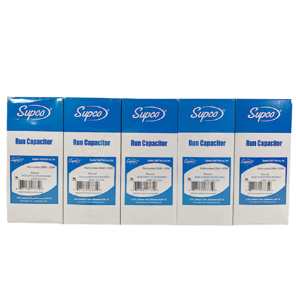 Supco CR40X370R 3.94″ x 1.97″ 370V Round Run Capacitor (Lot of 5)