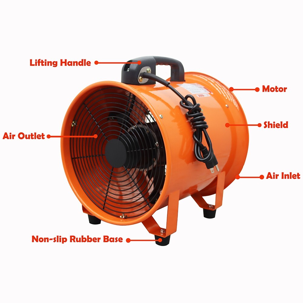 TECHTONGDA 12″ Electric Axial Fan Spray Booth Paint Fumes Blower 110V 77m³/min