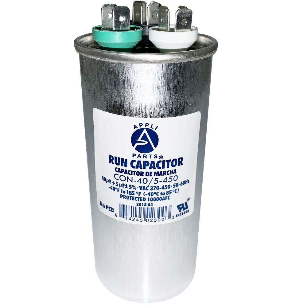 Appli Parts Dual Run Capacitor for ac 40+5 Mfd uF (microfarads) 370 VAC or 450 V