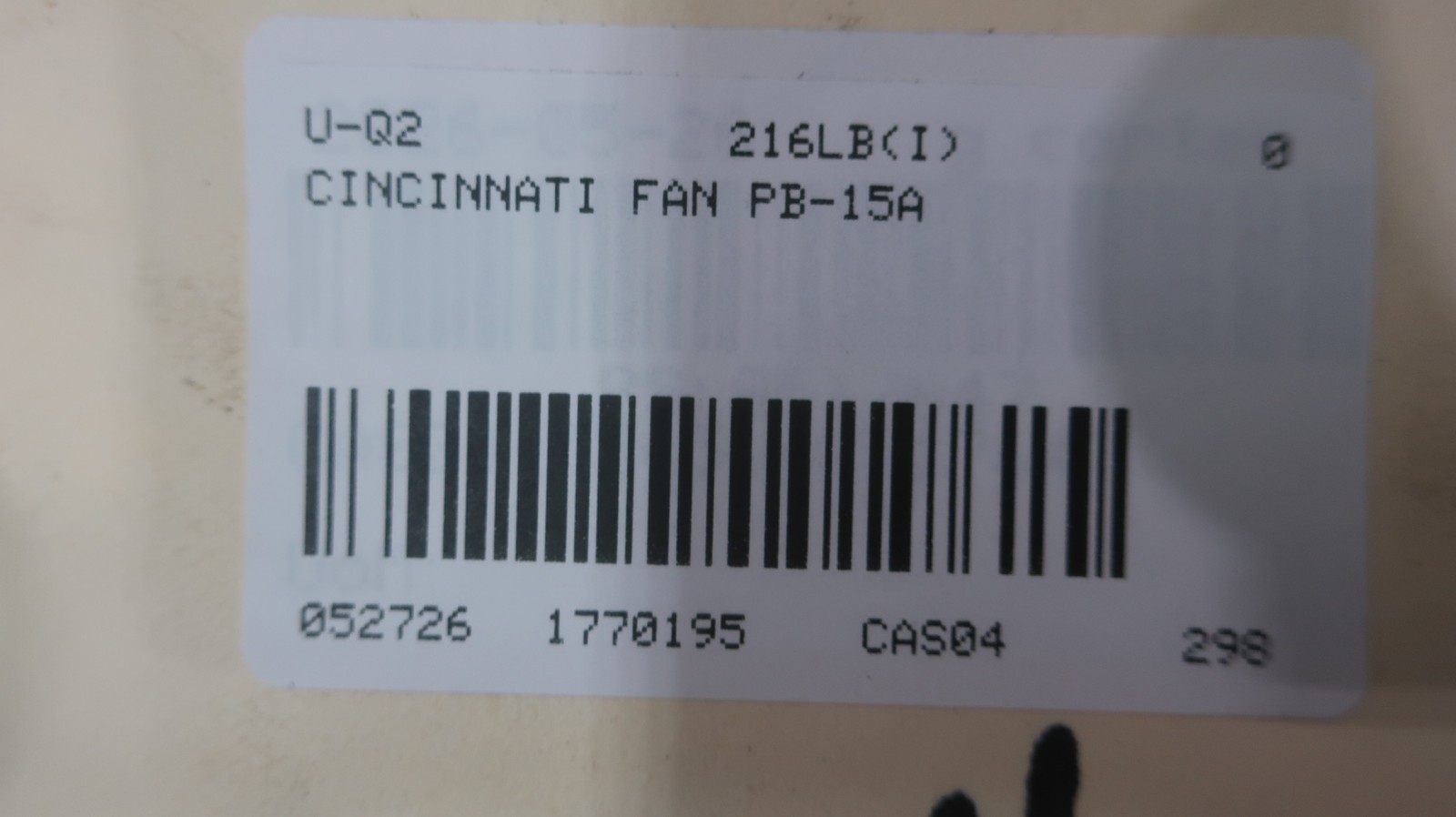 Cincinnati Fan PB-15A Cm3711t Centrifugal Blower 8in 3ph 10hp 208-230/460v-ac