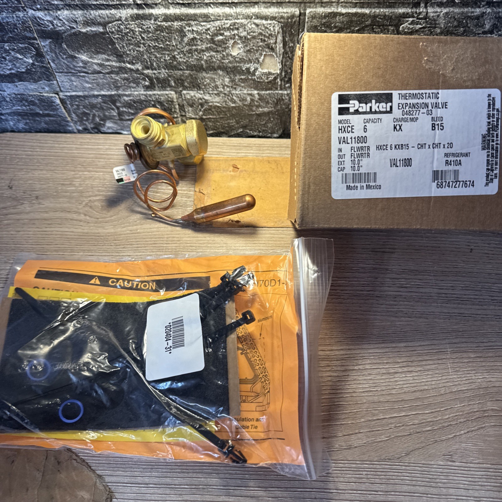 PARKER TERMOSTATIC EXPANSION VALVE 6 CAP VAL11800 MOD HXCE R410A