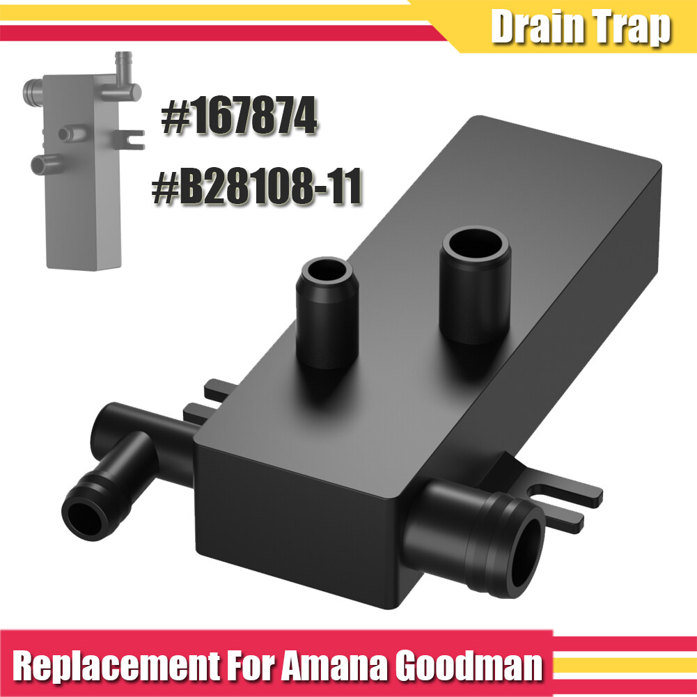 Air Conditioner Furnace Drain Trap Black For Amana 167874 Goodman B28108-11 New