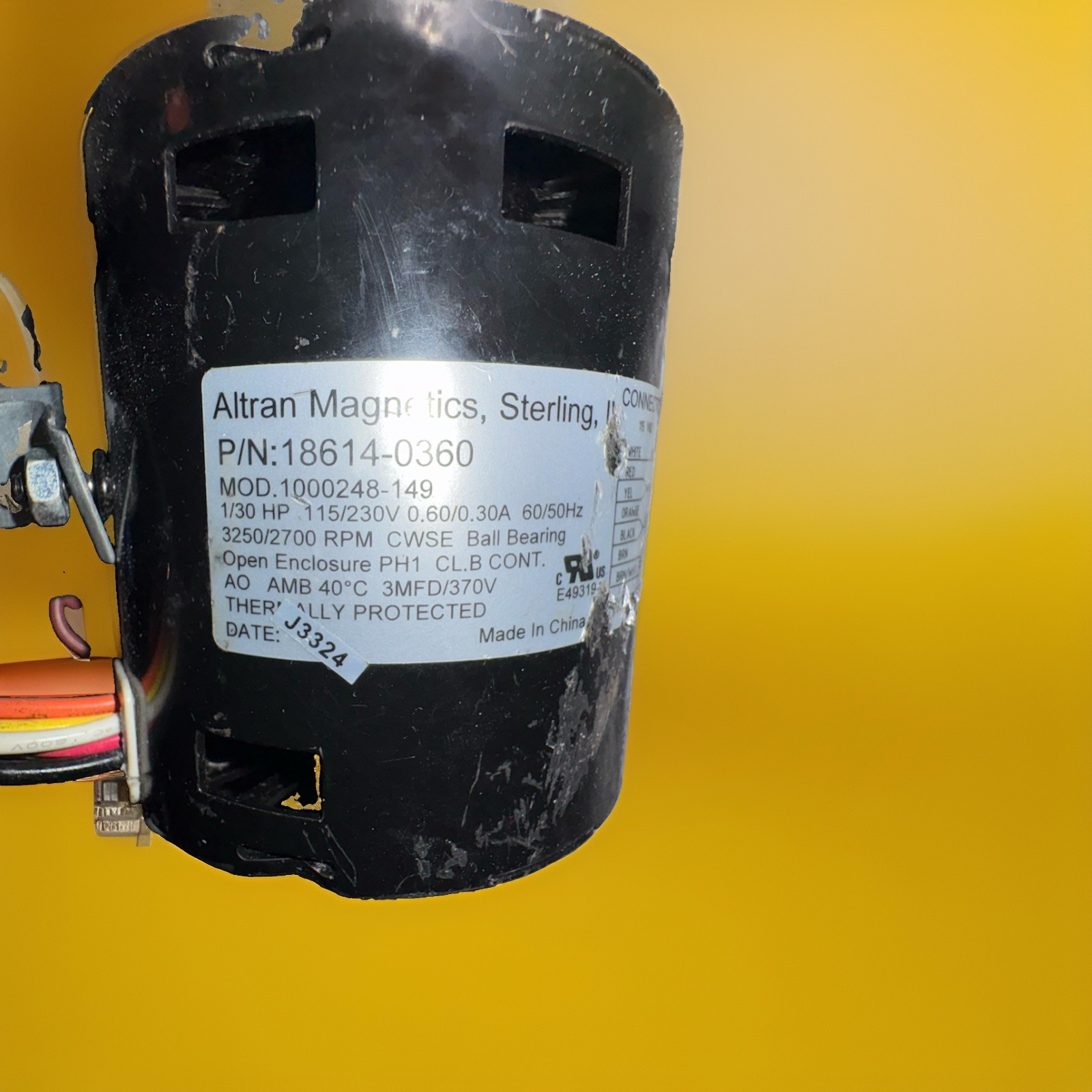 Altran Magnetics HVAC Motor 18314-0360 1000248-149 1/30HP 115/230V