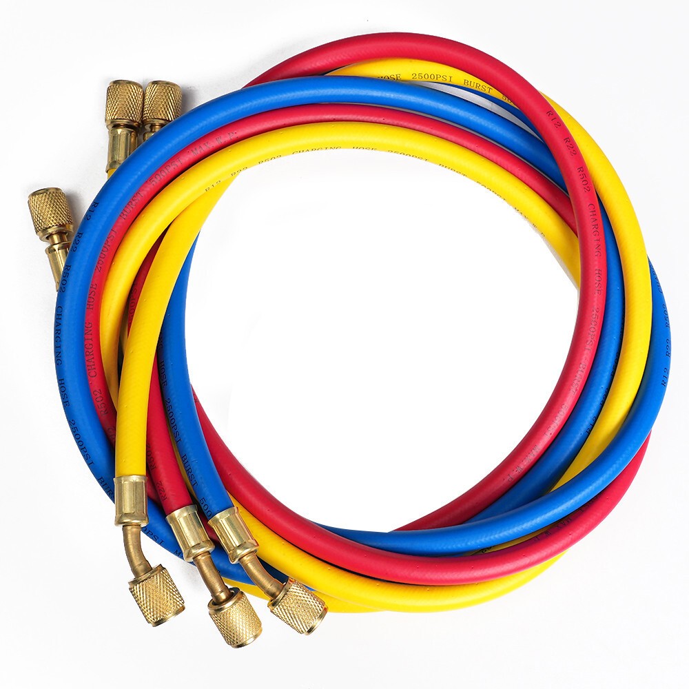 1/4″ SAE 60″ AC Charging Hoses Tube Refrigeration R134a Air Conditioning 2500PSI