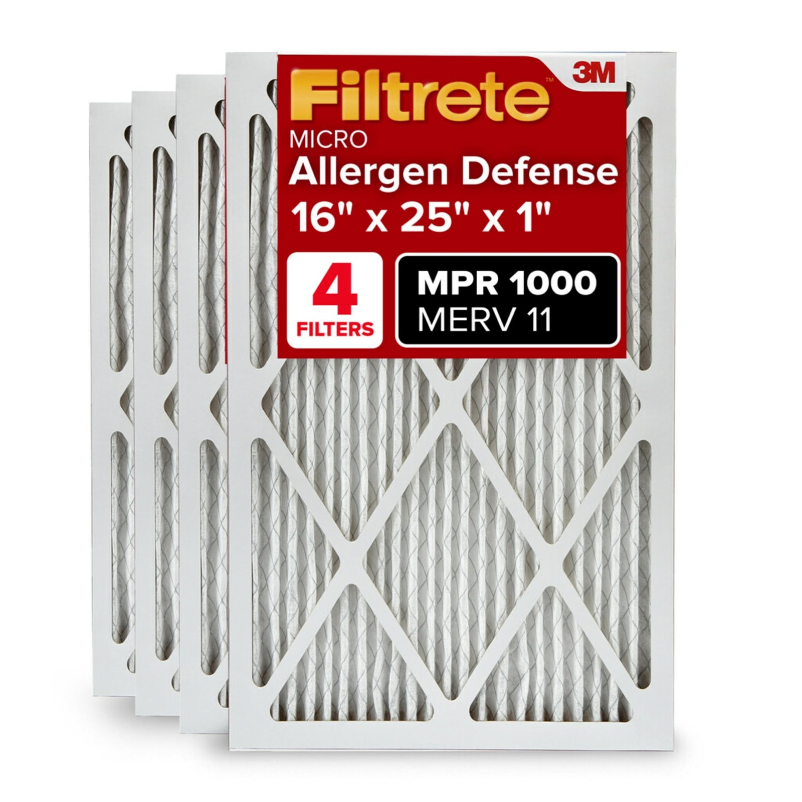 Filtrete 16X25X1 Ac Furnace Air Filter Merv 11 Mpr 1000 Micro Allergen Defense