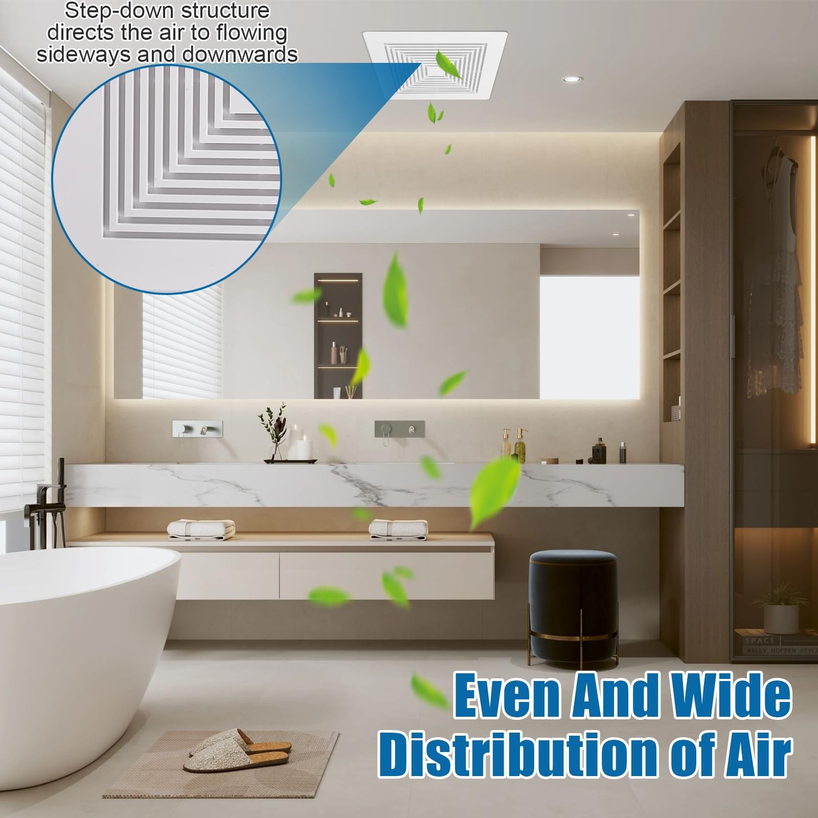 12×12 Inch Bathroom Exhaust Fan Cover 3 Pack Matte White Grille Ceiling Wall Mou