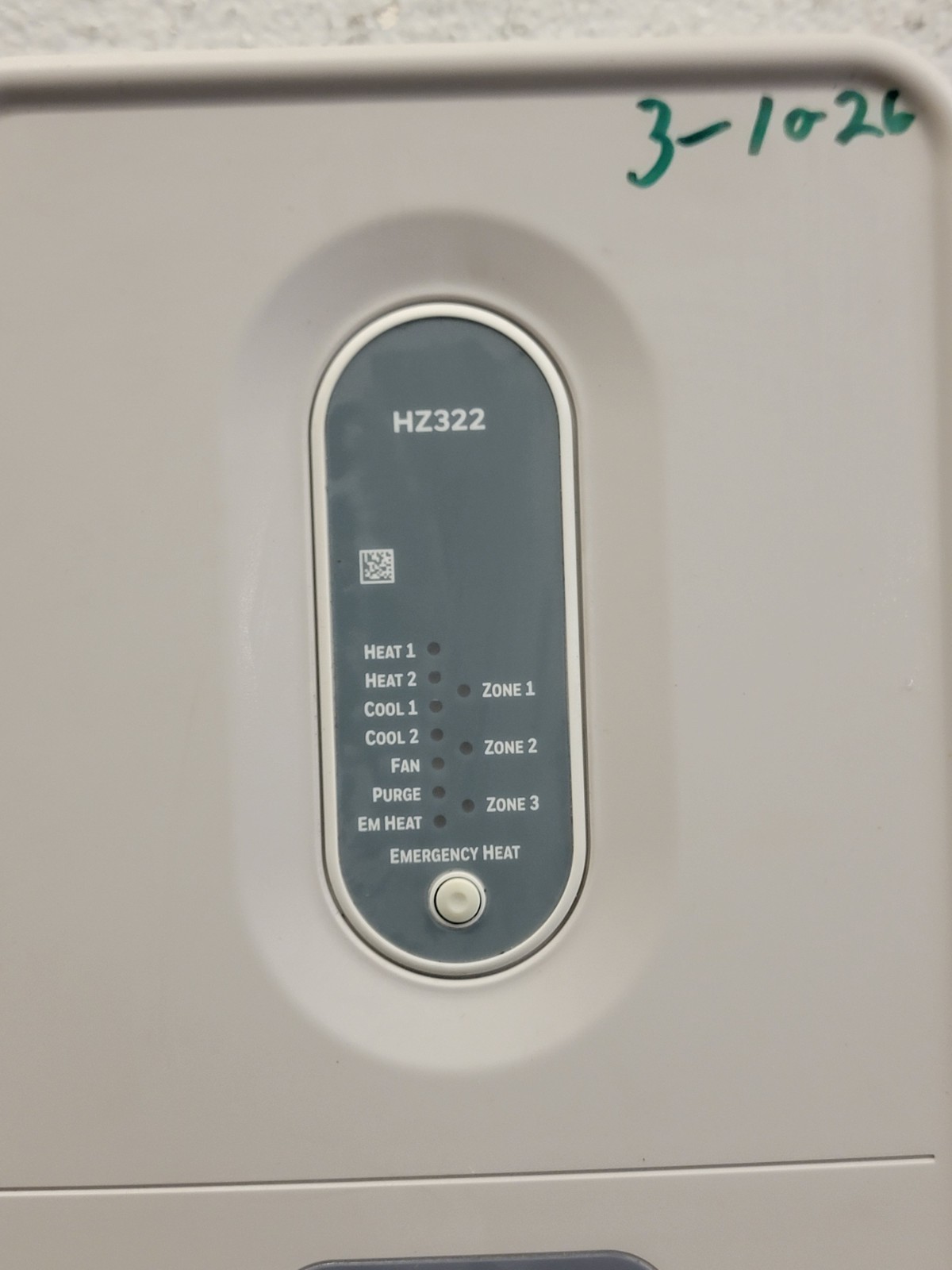 Honeywell Truezone HZ322 3 Zone Control Panel