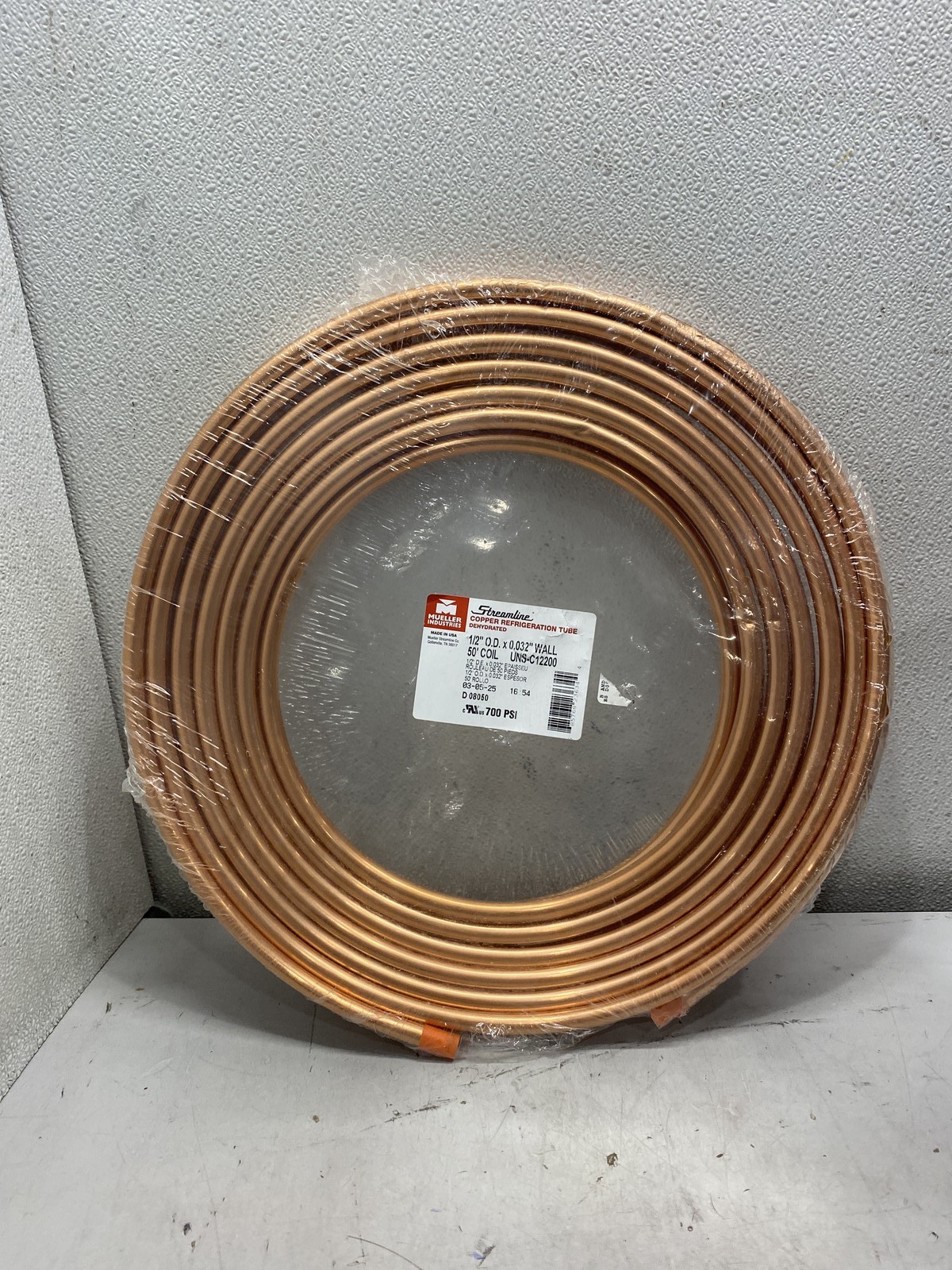 Mueller Streamline 1/2″ x 50 Ft Copper Refrigeration Tubing D08050