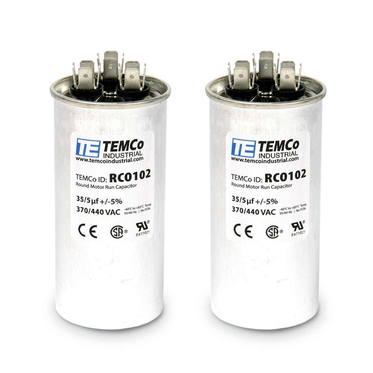 High Performance 35+5 uF Dual Run Capacitors – 2 Pack for HVAC Units, Rated