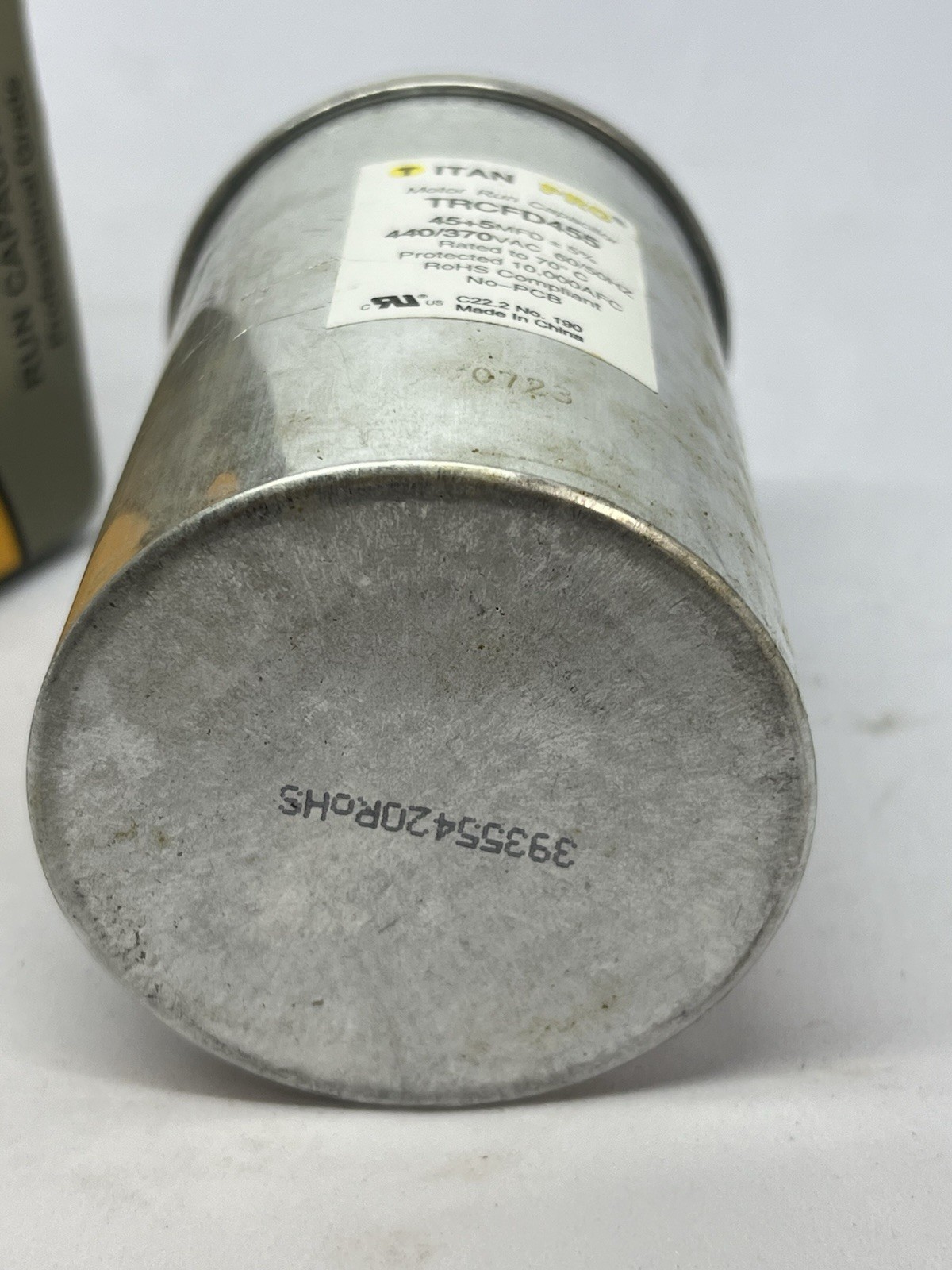 Titan Pro TRCFD455 Round Dual Run Capacitor 45+5 MFD 440V 370V HVAC Motor