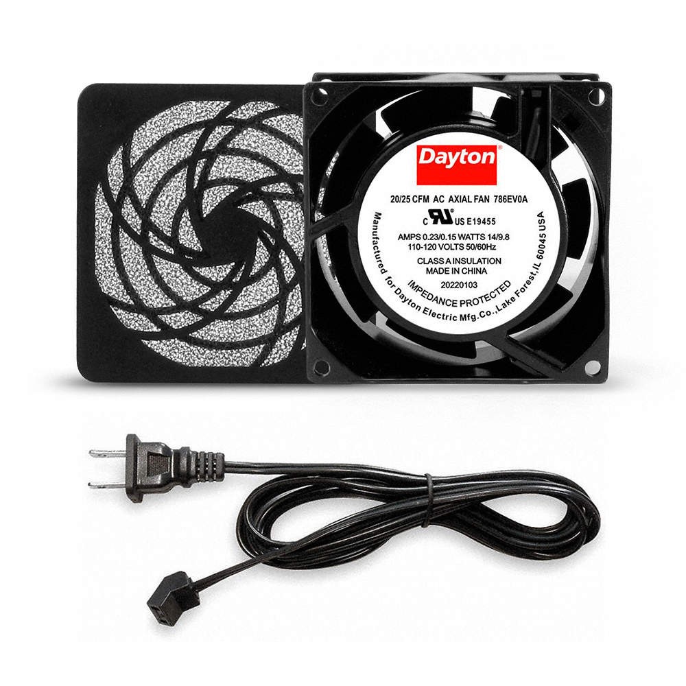 DAYTON 786EV0 Axial Fan Kit,3 1/8 in H,1 1/2 in D 786EV0
