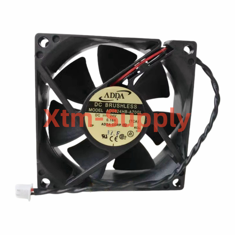 1pc new ADDA 80*80*25MM 8CM AD0824HB-A70GL DC24V 0.16A 3.84W 2Pin Cooling Fan