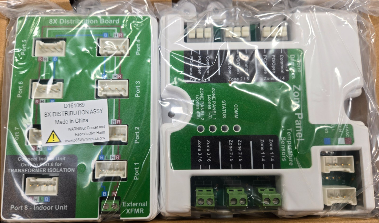 TRANE LINK ZONING KIT INCLUDES ZONE PANEL/ 8X DISTRIBUTION BOARD ZZON2KITA200Z