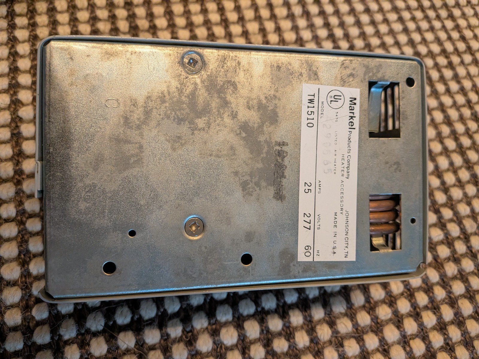Markel TW1510 Surface Mounted Thermostat 06910802 208,240,277V 25A 1P