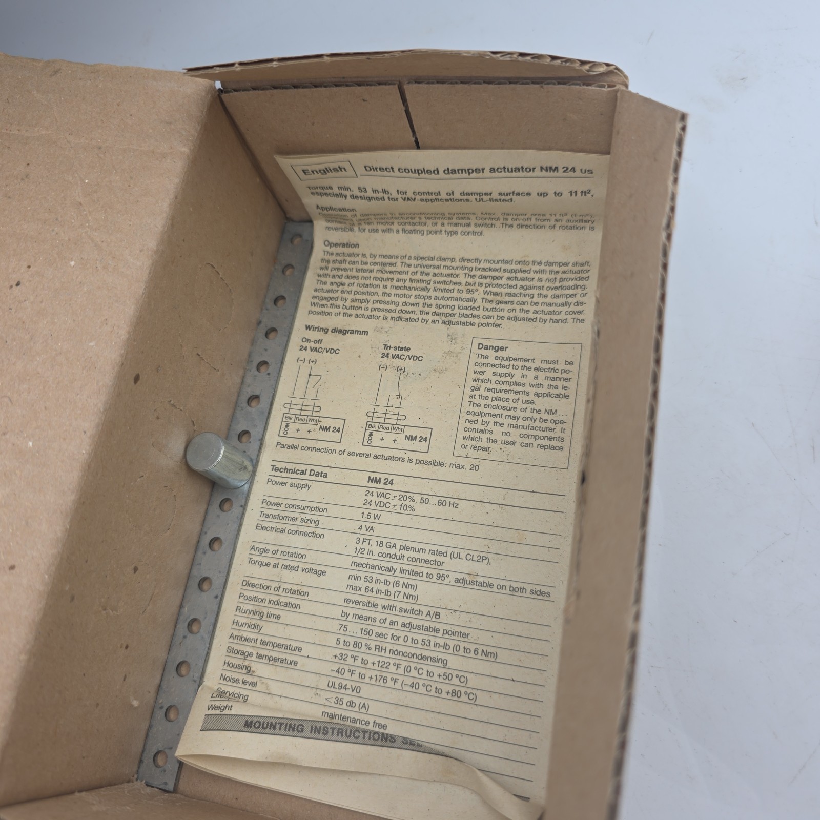 NEW IN BOX – Belimo NM24 US Actuator 24 V AC/DC 50 in-lb (6 Nm) Switzerland