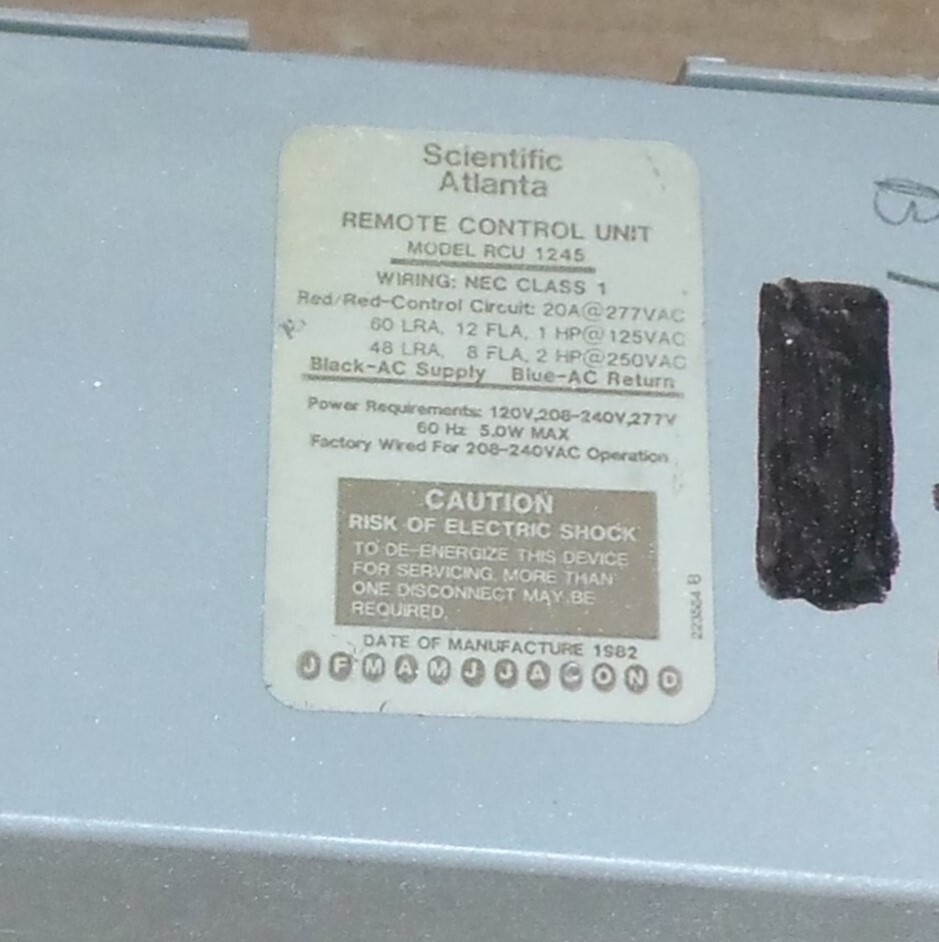 SCIENTIFIC ATLANTA RCU 1245 REMOTE CONTROL UNIT 223543-A 549-8206G RCU-1245