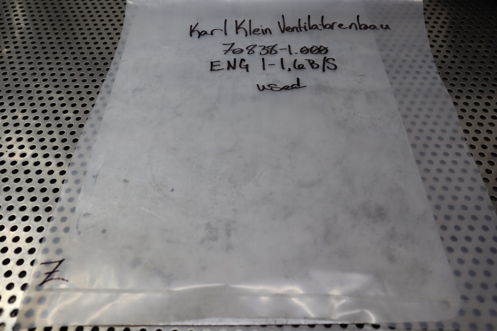 Karl Klein Ventilatorenbau 70838-1.000 ENG 1-1,6B/S Blower Used See All Pictures