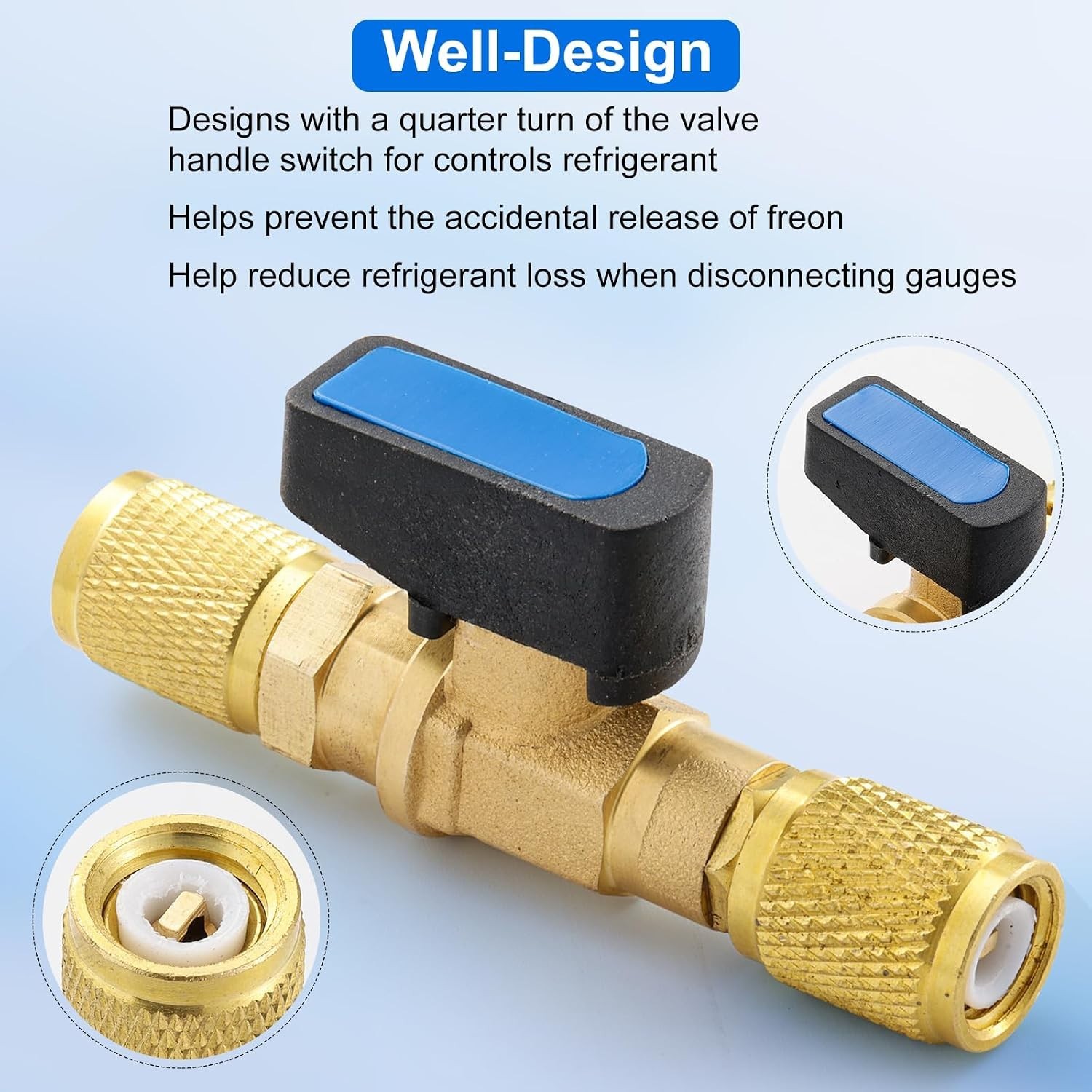Versatile 1/4 SAE Female Ball Valve for HVAC Refrigerant Charging and Recovery
