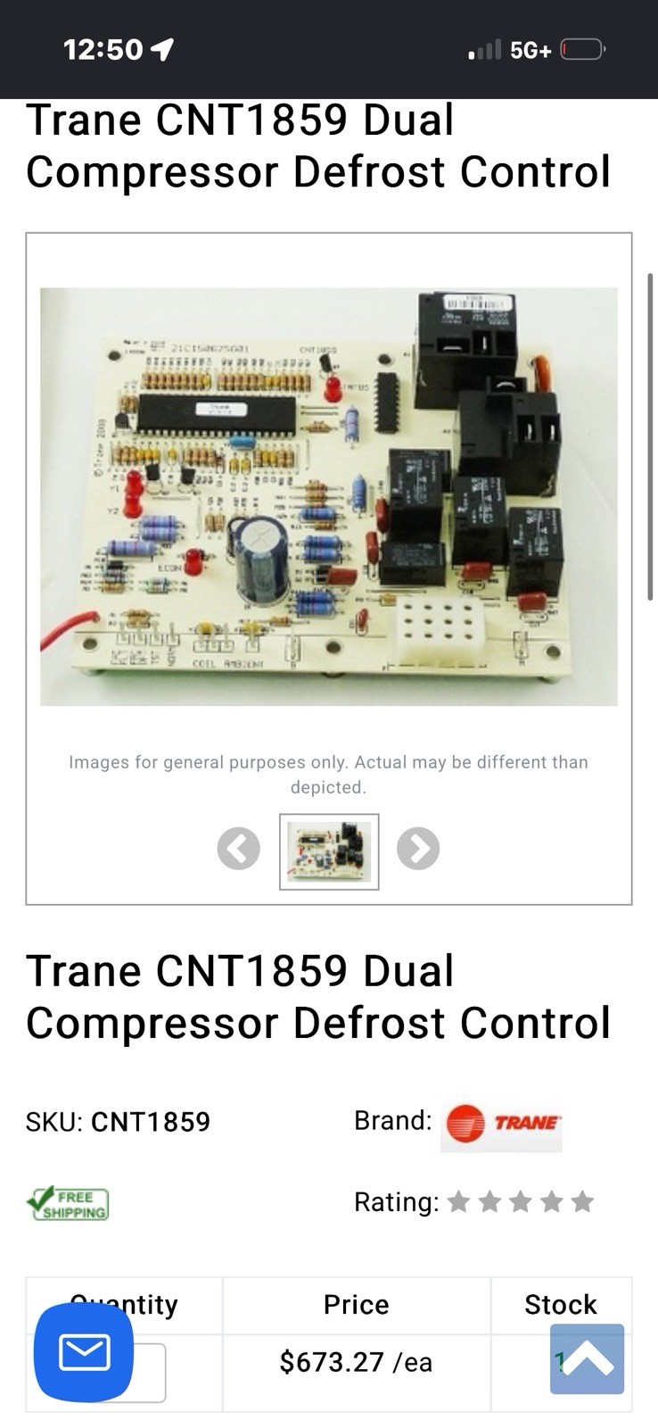 AMERICAN STANDARD TRANE Control Board 21C150625G01 CNT1859 used #D492