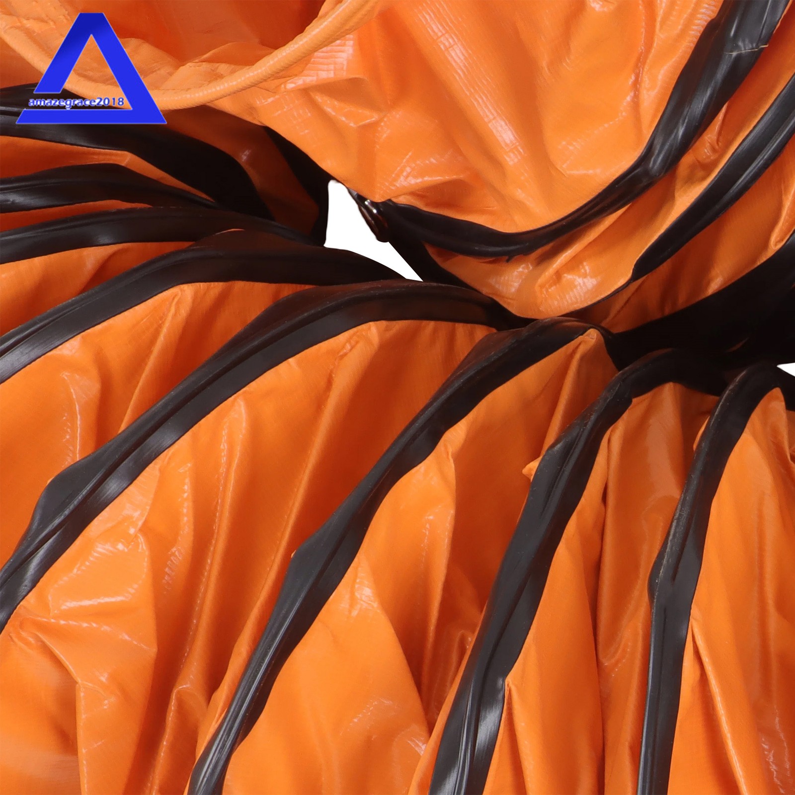 PVC Flexible Duct Hose for Utility Blower with S Hook & Steel Support 8″ × 25FT