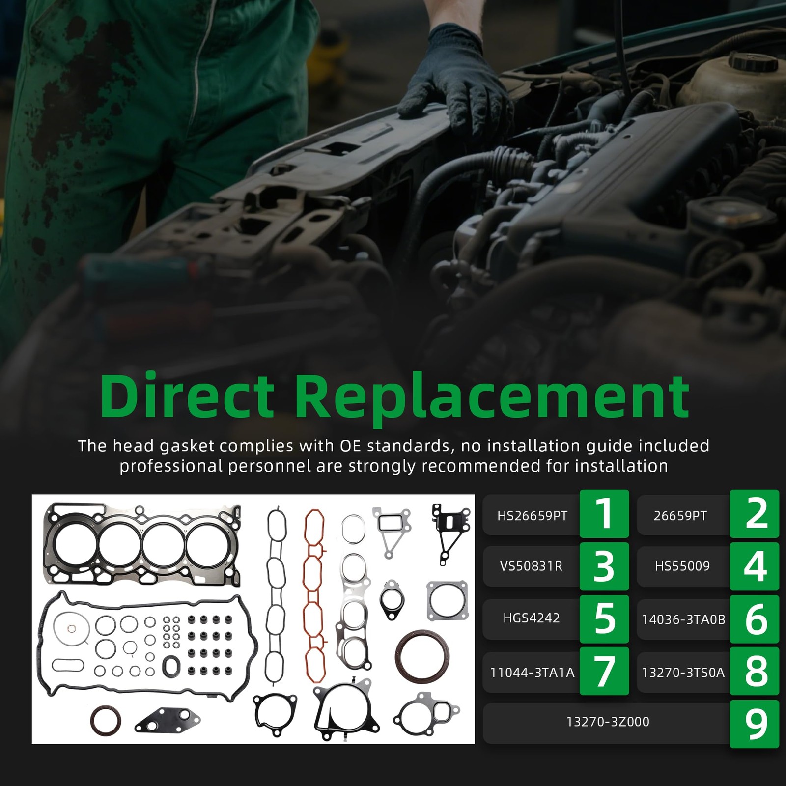 Riyhch Head Gasket Set Hs26659Pt Fits For Nissan Altima 2013-2018 For Nissan