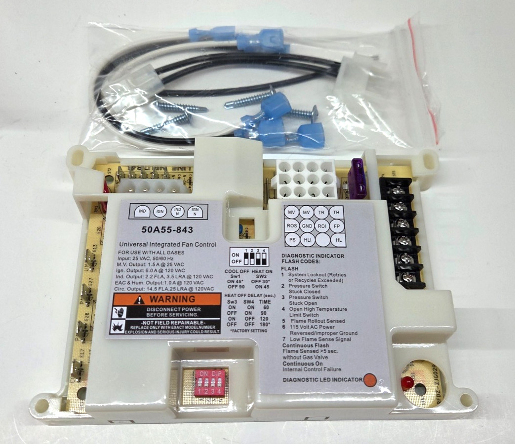 50A55-843 Furnace Control Circuit Board Replacement For White Rodgers