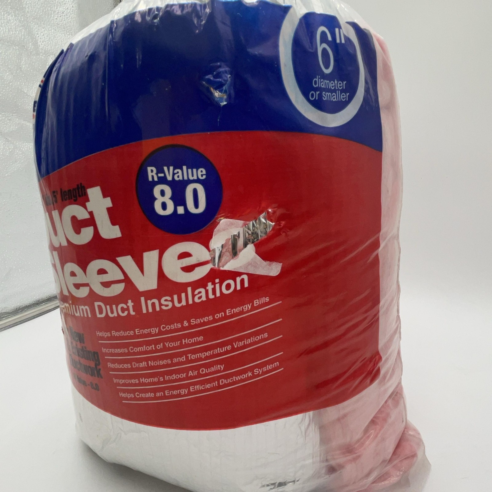 Imperial INSLV6R8 Duct Sleeve 6 In X 5 Ft R-8 Flexible Insulated HVAC New