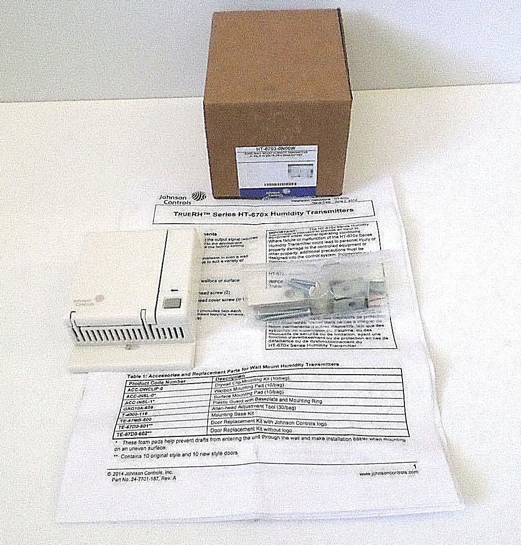 Johnson Controls HT-6703-0N00W Zone/Wall Mount Humidity Transmitter NOS OPEN BOX