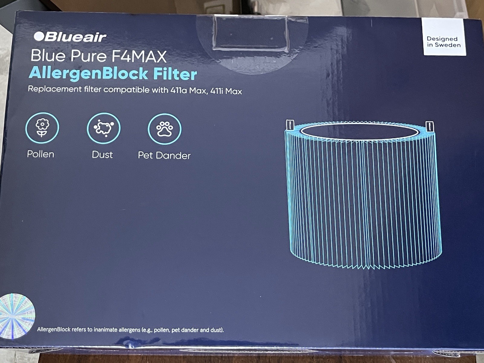 GENUINE BLUEAIR BLUE PURE F4MAX ALLERGENBLOCK FILTER 411A 411i NEW OPEN BOX
