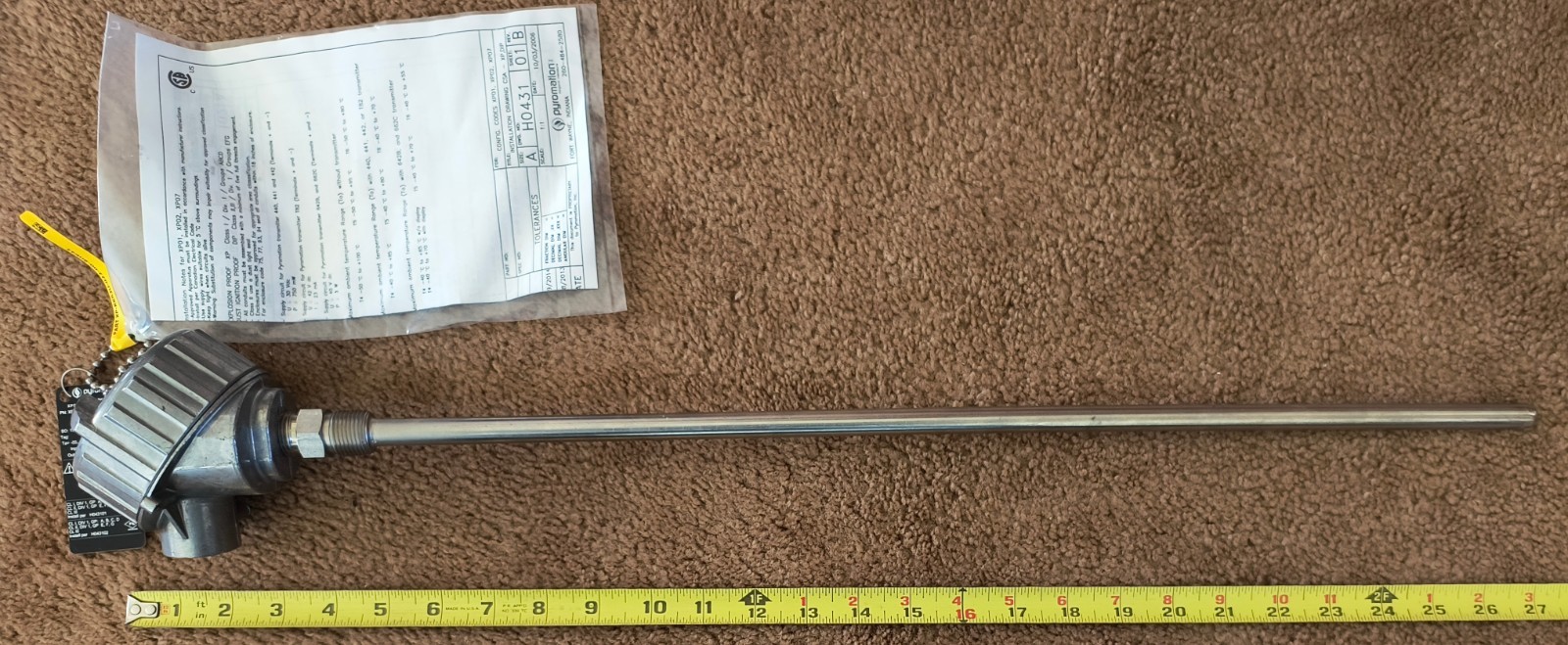 NEW Pyromation XP-KK83U-022-00-8HN93 XP02 Explosion-Proof Thermocouple 22″