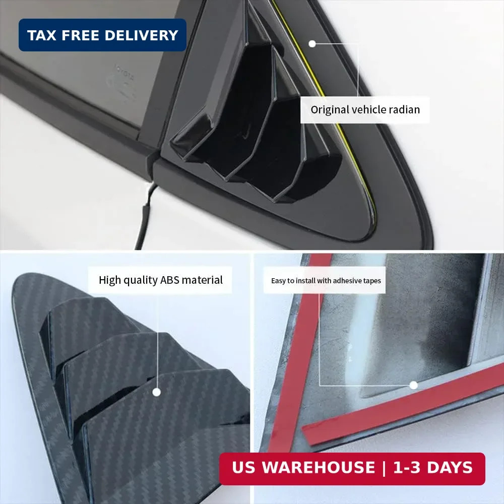 For Toyota Corolla 2020 2021 2022 2023 2024 2025 Rear Side Quarter Window Louver