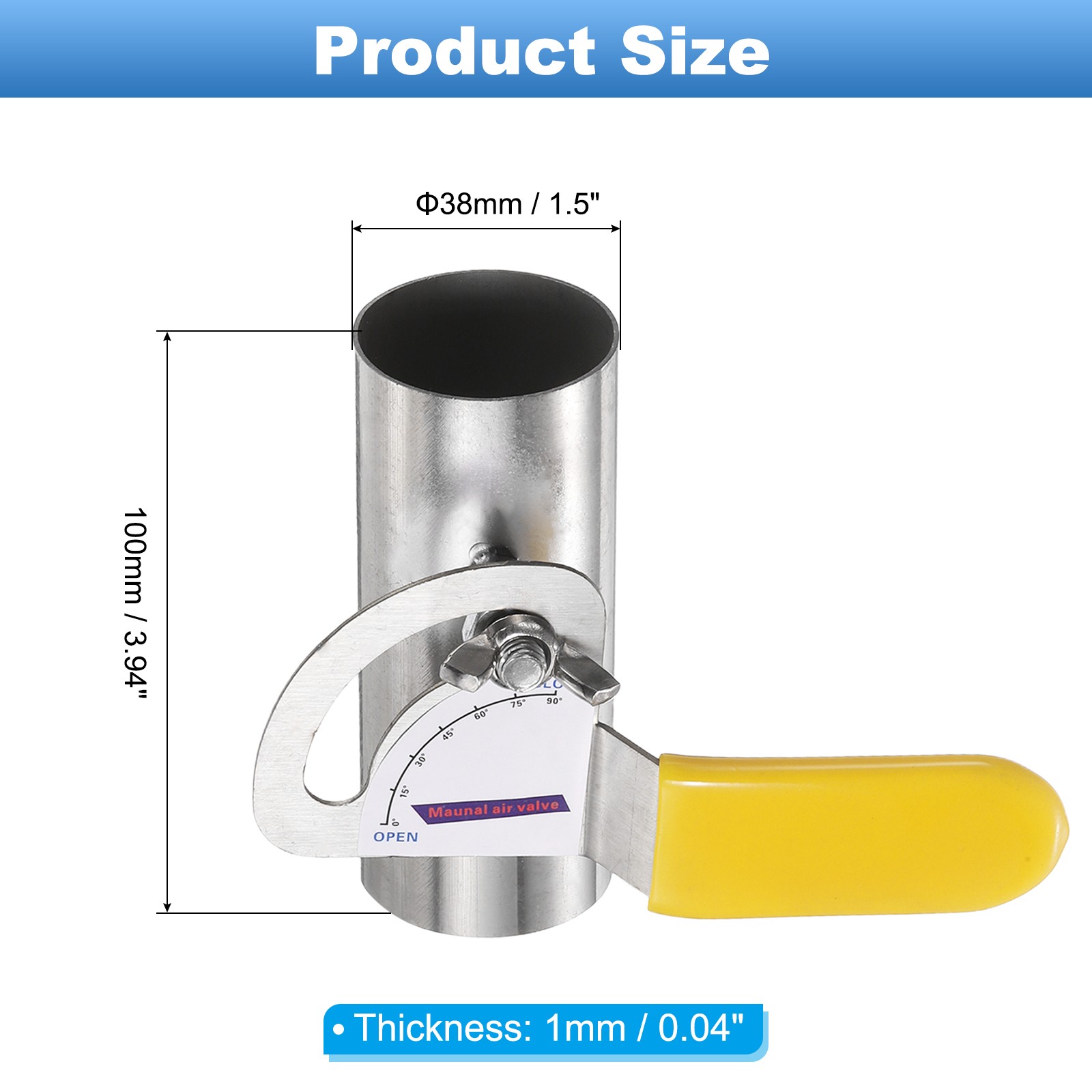 1-1/2 Inch OD Duct Backdraft Damper Manual Volume Damper for Vents Fans