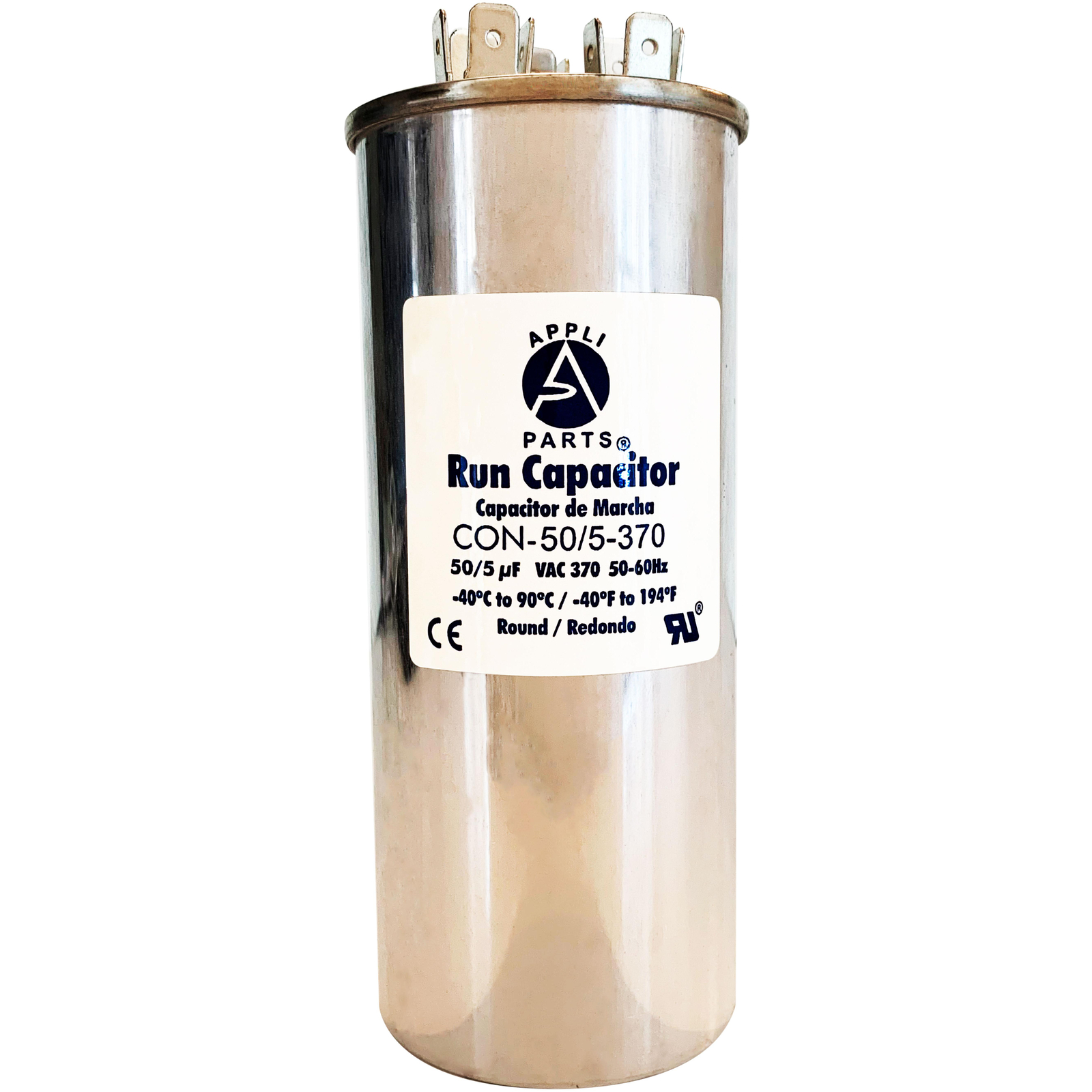 Appli Parts Dual Run Capacitor for ac 50+5 Mfd uF (microfarads) 370VAC CBB65 Rou