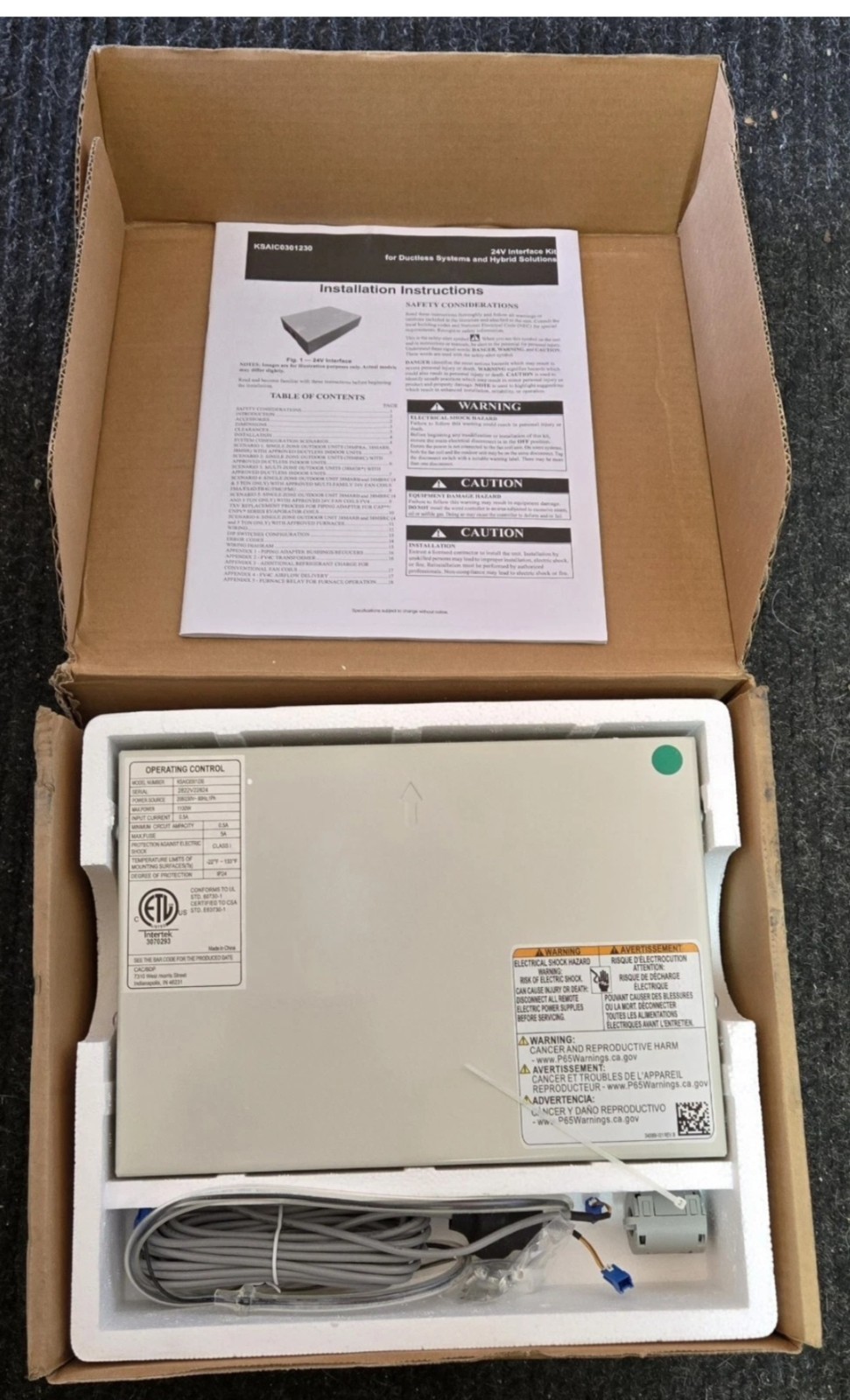 Carrier 24V Interface Kit for Ductless Hybrid Systems KSAIC0301230
