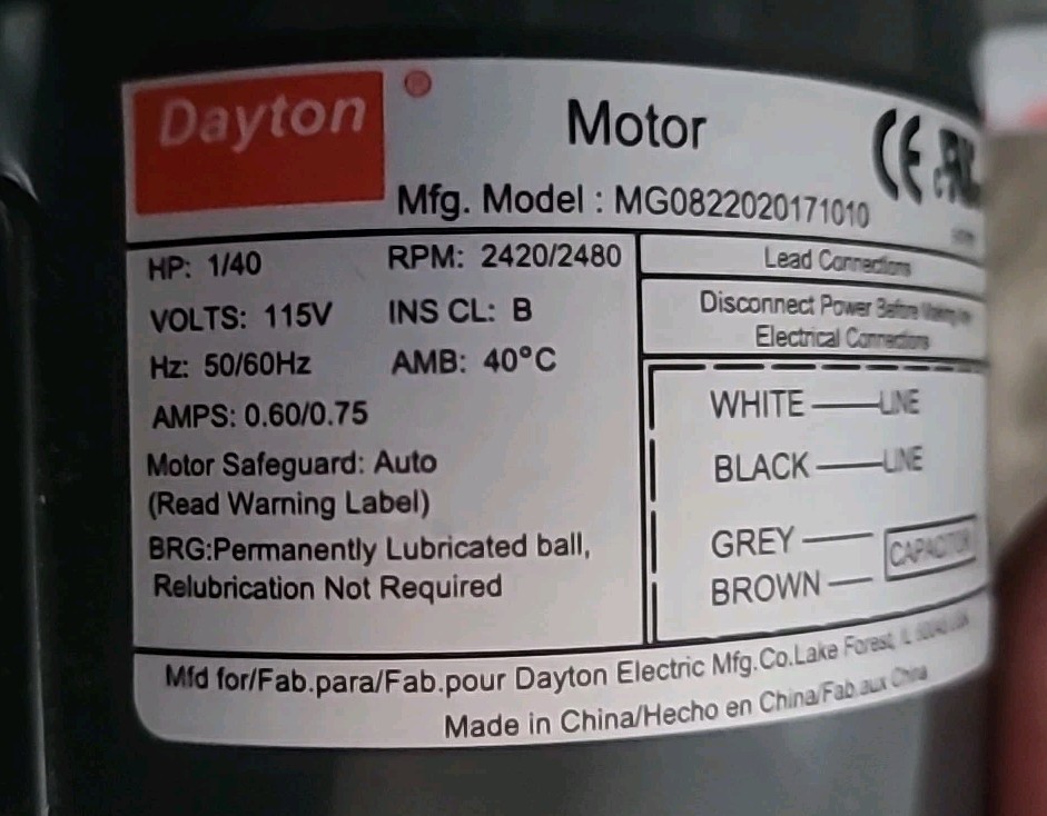 1TDR6 Fasco Dayton Blower Motor 115V – New