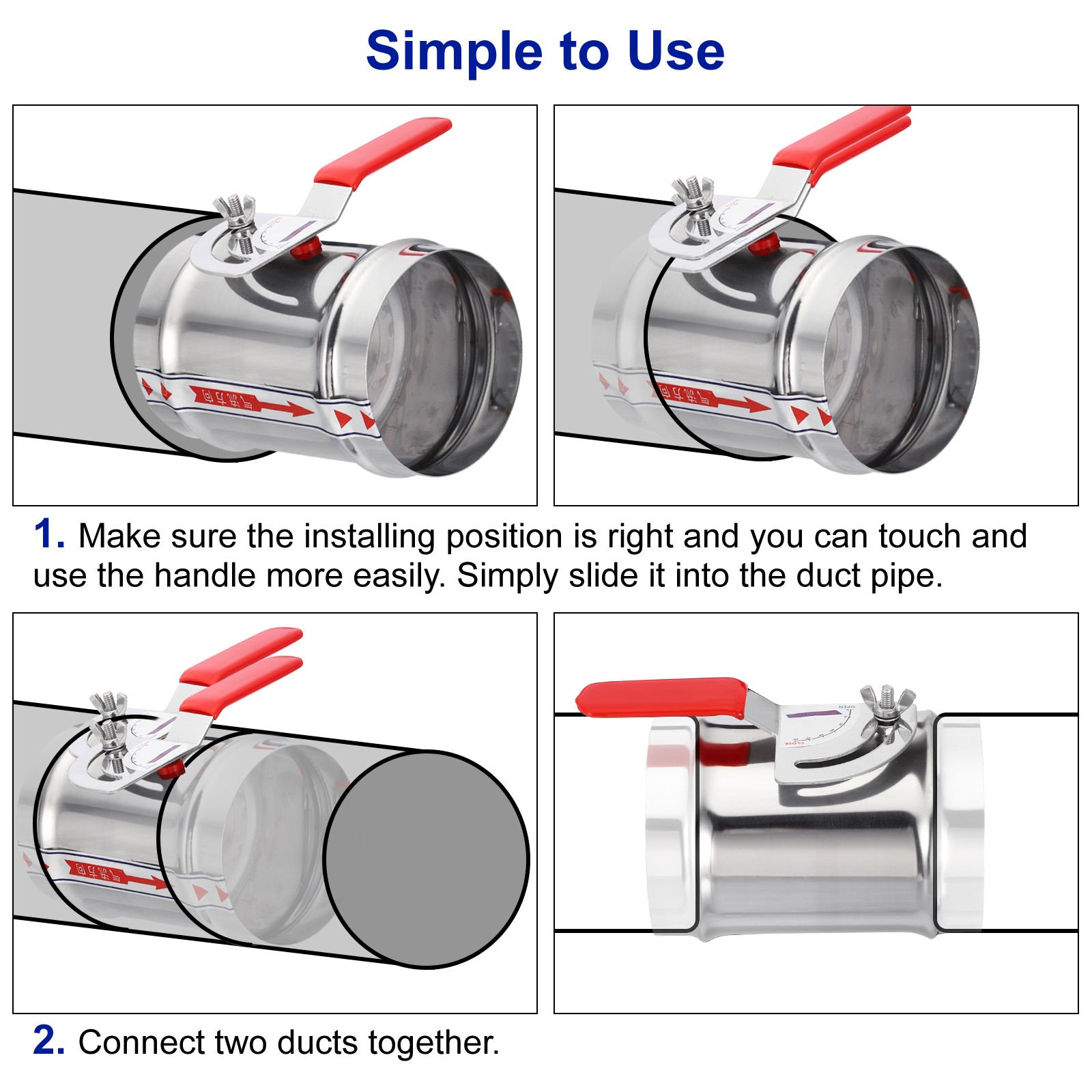 HVAC Duct Manual Volume Backdraft Damper 2.5″ Airflow Ducting Branch Vent Damper