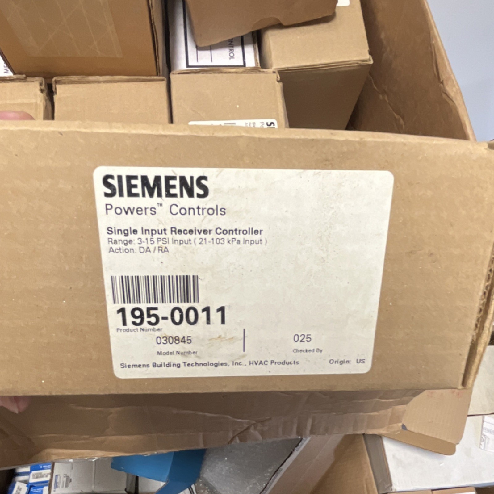 Siemens Powers Controls 195-0011 Single Input Receiver Controller 195-0011