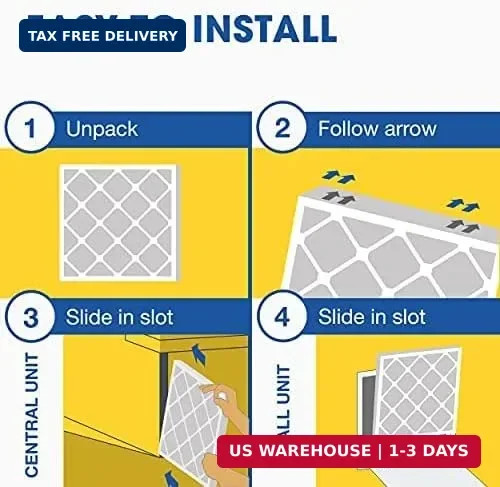 Aerostar 20x25x4 MERV 8 Air Filter, 6 Count, ACTUAL SIZE (19.50 x 24.50 x 3.75)