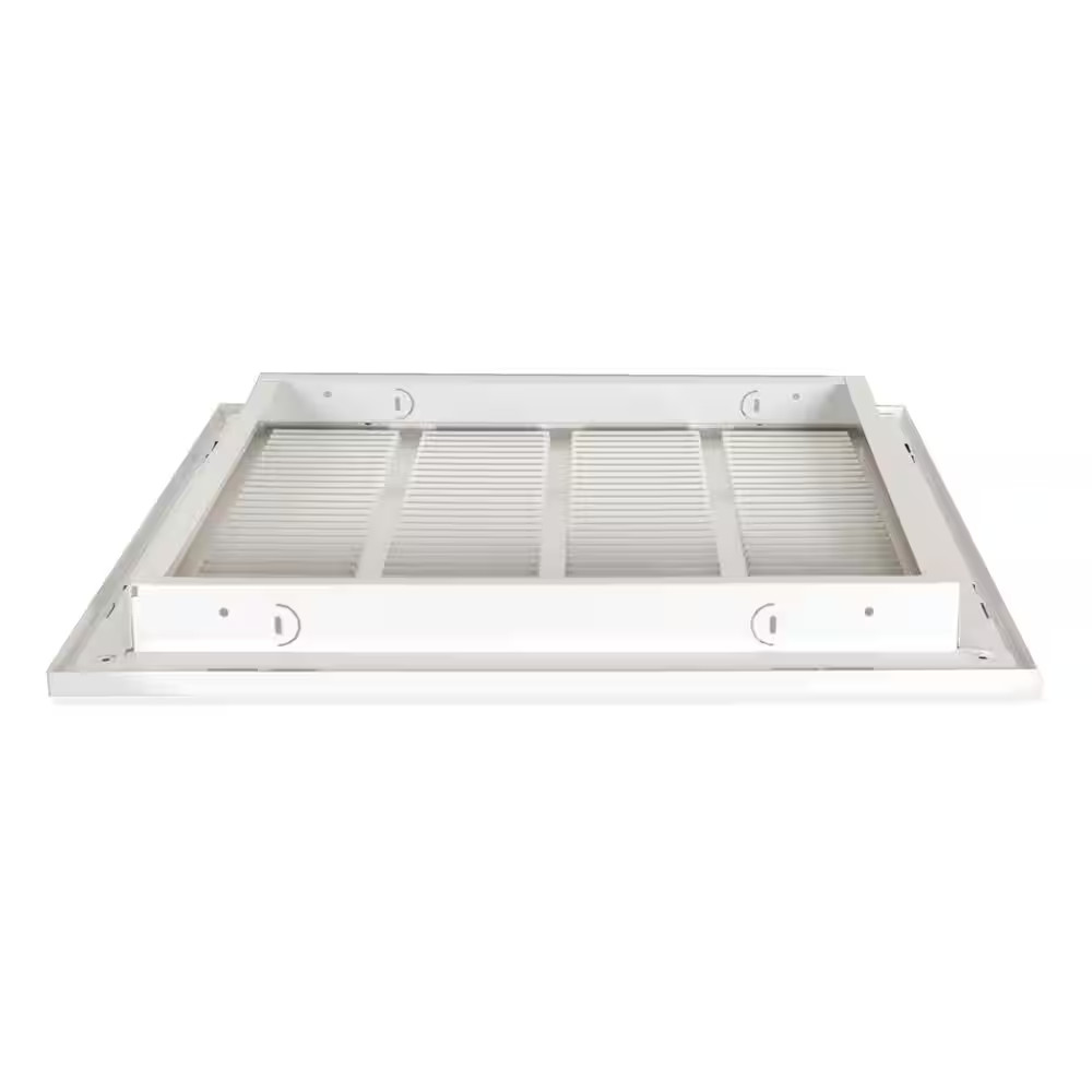 EZ-FLO Return Air Filter Grille 16×16 Steel Vent Cover Wall Ceiling White