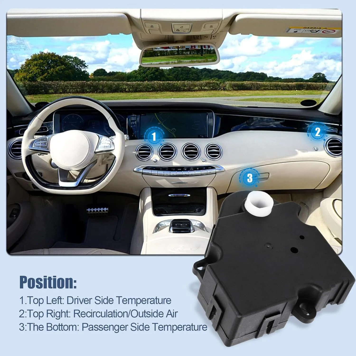 Main Blend Door Actuator for Chevy Silverado GMC Sierra 1500 2500 1999-2002 Mode