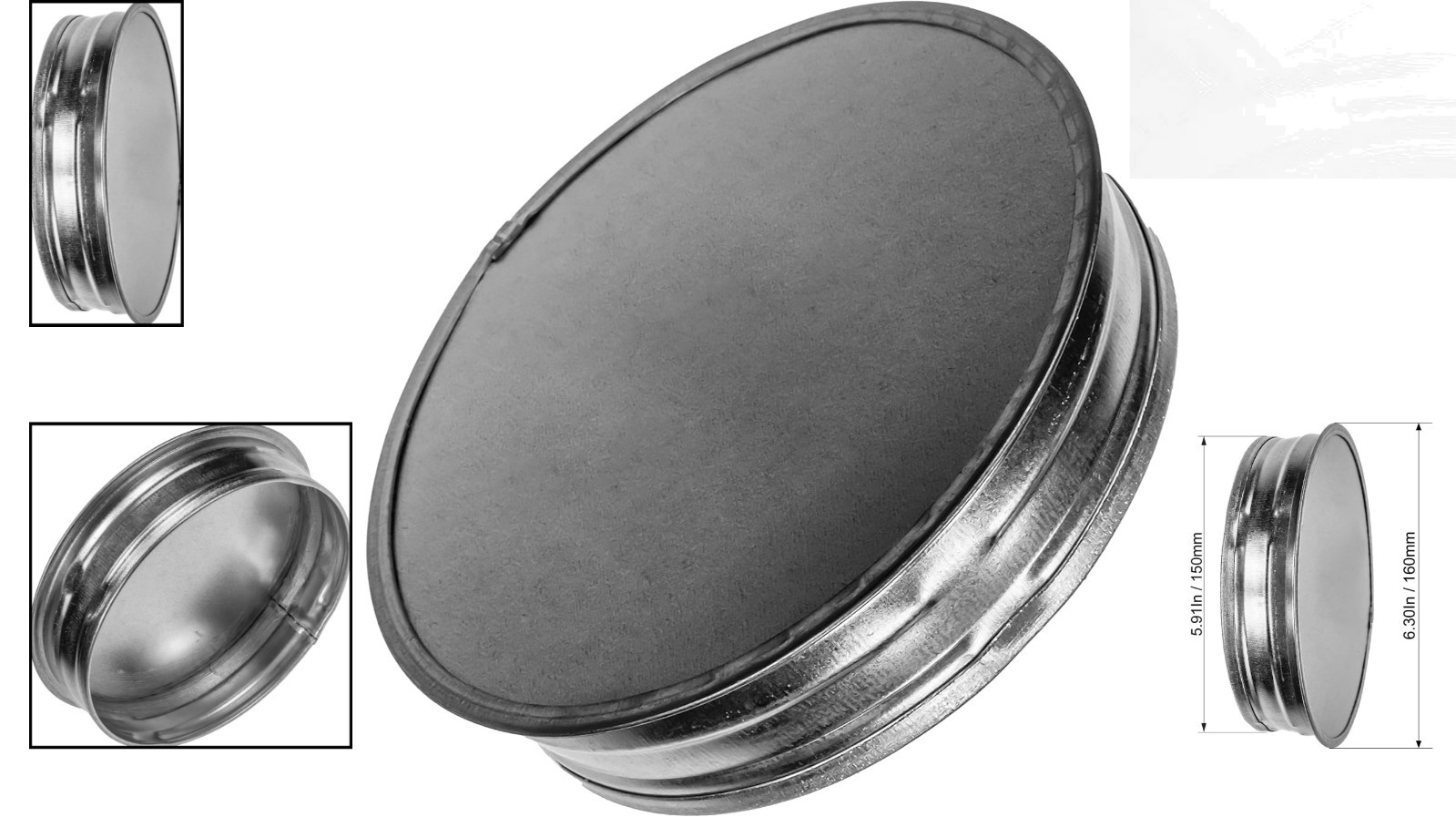 6-Inch Galvanized Steel Duct End Cap – Durable Vent Cover for Indoor/Outdoor
