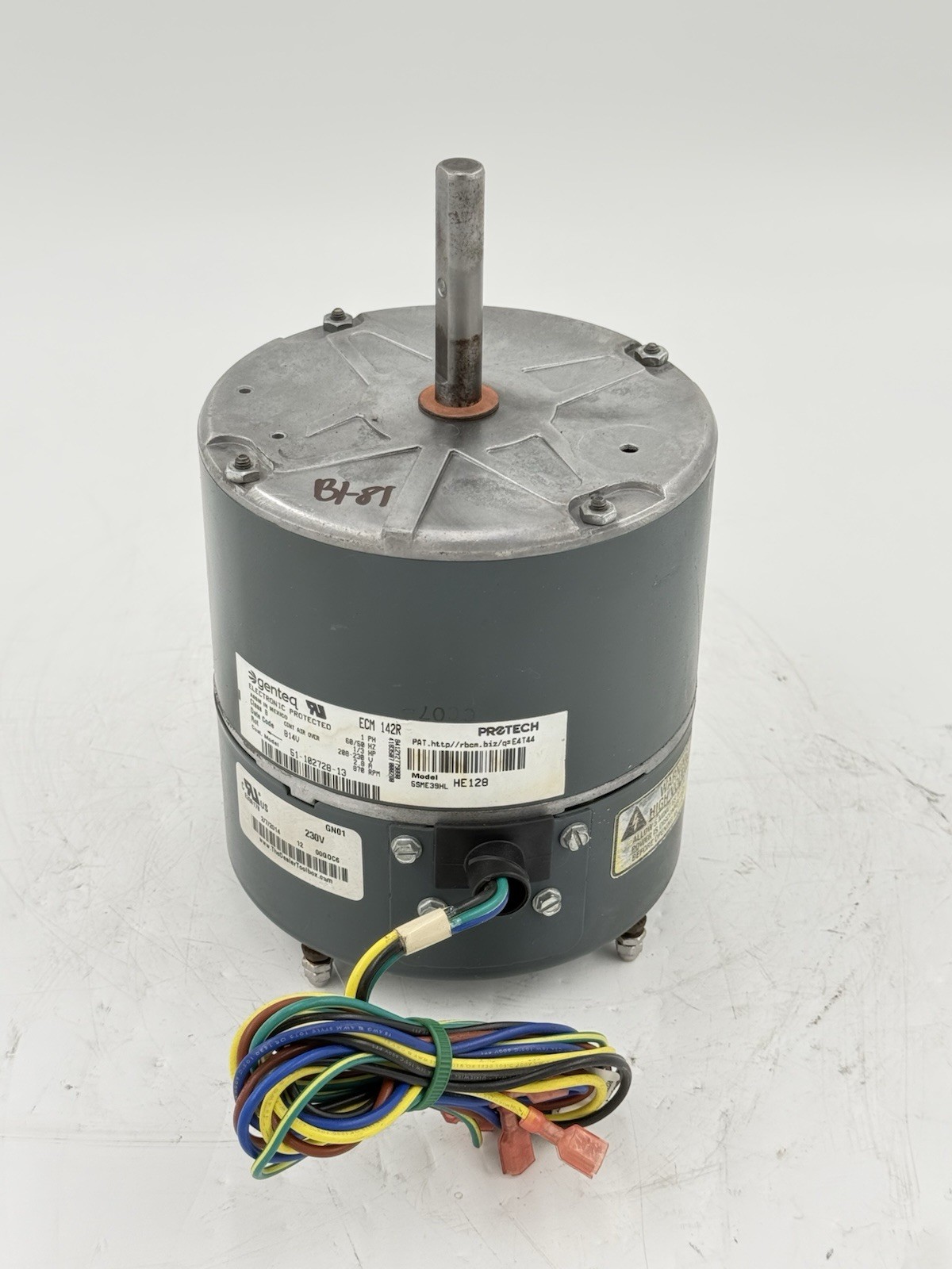 Genteq 1/3HP Condenser Motor 51-102728-13 5SME39HLHE128 870RPM CCWLE Rheem Ruud
