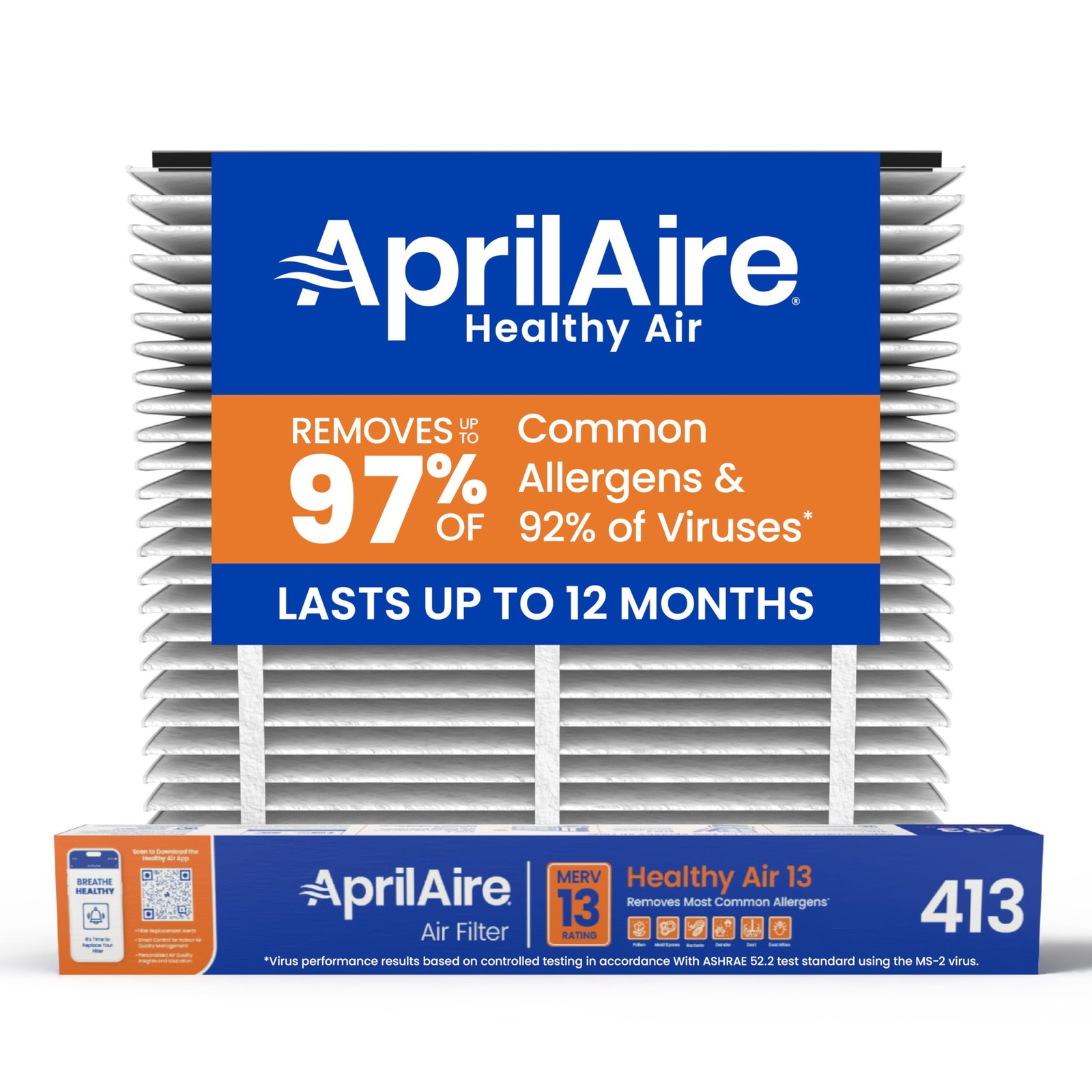 Genuine 413 Replacement Filter For Whole House Air Purifiers – Merv 13, Healthy