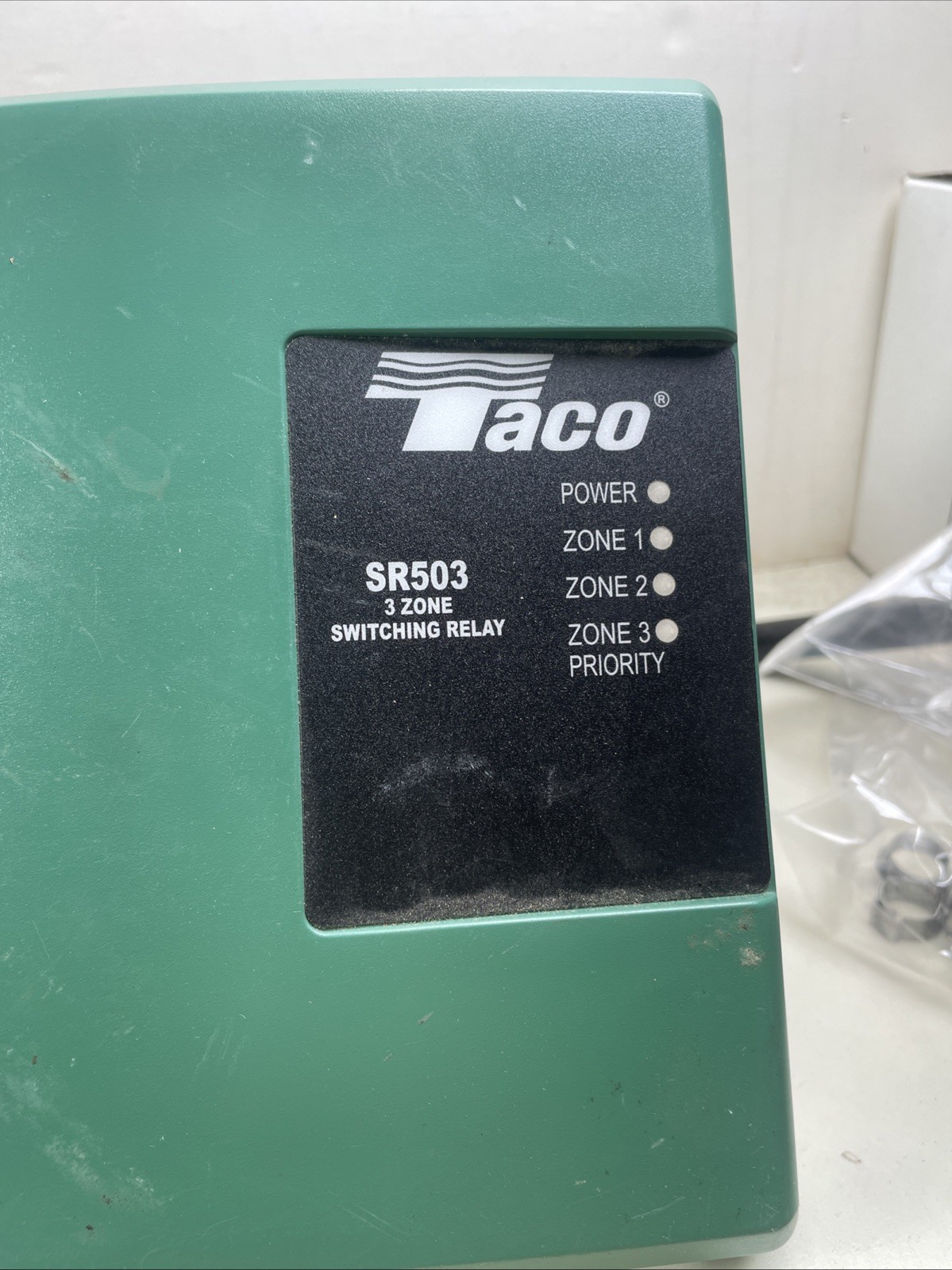 Taco SR503-4 3 Zone Switching Relay Missing 1 Clamp & Several KOs