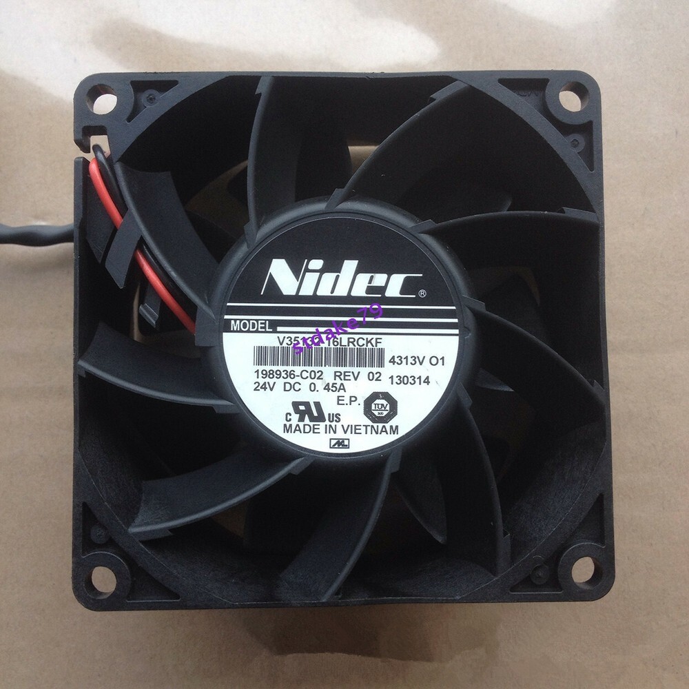For NIDEC V35132-16LRCKF 24V 0.45A 8CM 8038 2-pin double ball AB inverter fan 1x