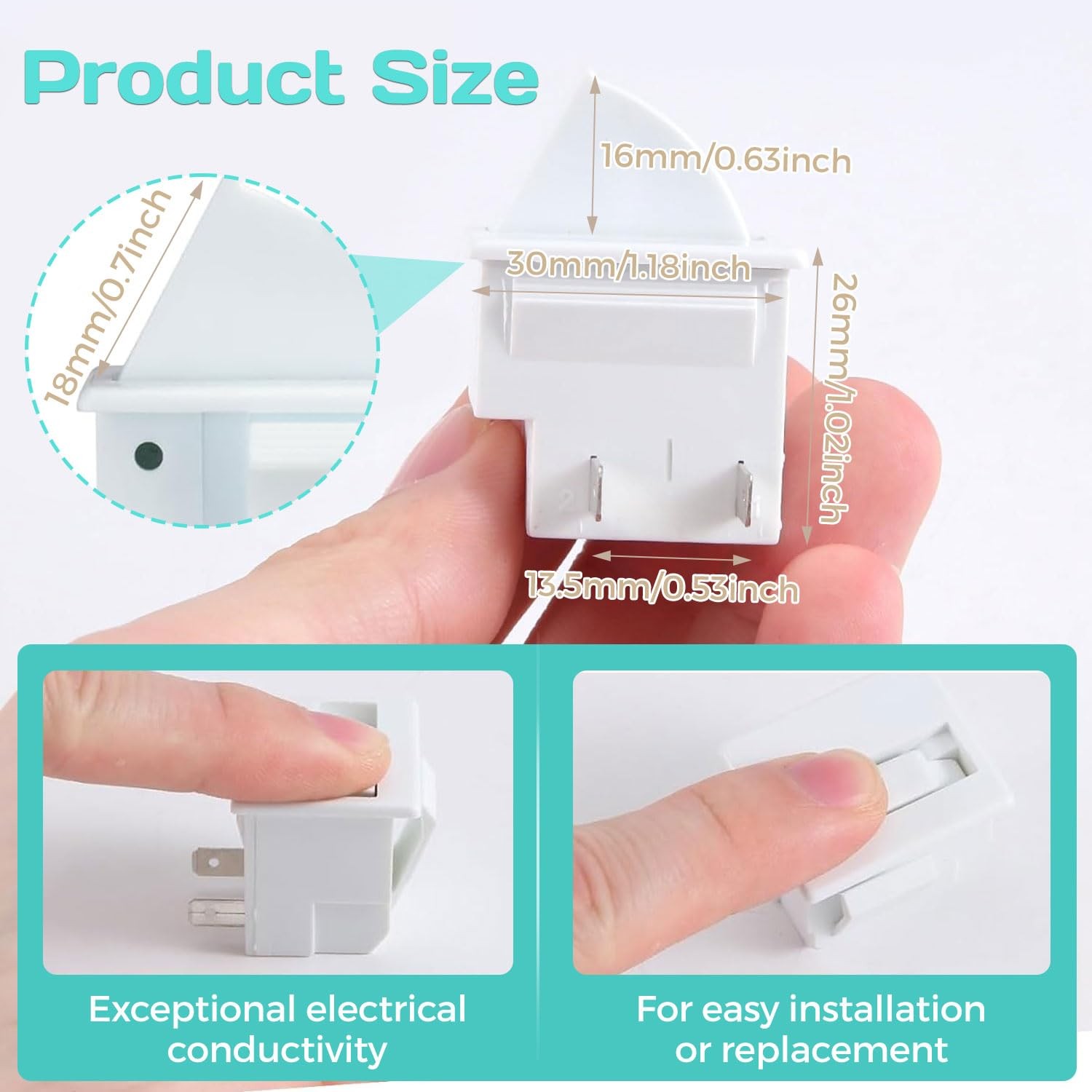Refrigerator Door Light Switch, 2PCS Whirlpool Switch…
