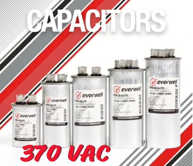 Motor Start Capacitor RUN & DUAL ROUND RUN 370V HVAC 35 45 60 +uF Everwell Cap