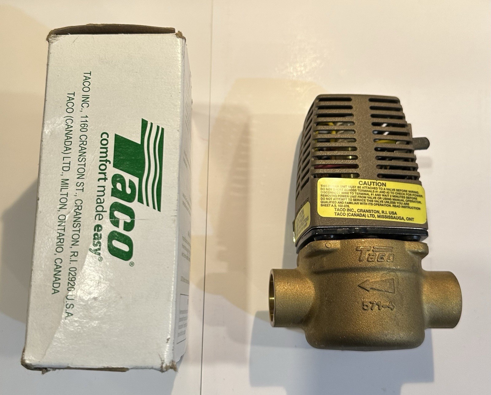 Taco Gold Series 2 Way Zone Valve Brass 571-2 3/4 Sweat 24V New Old Stock