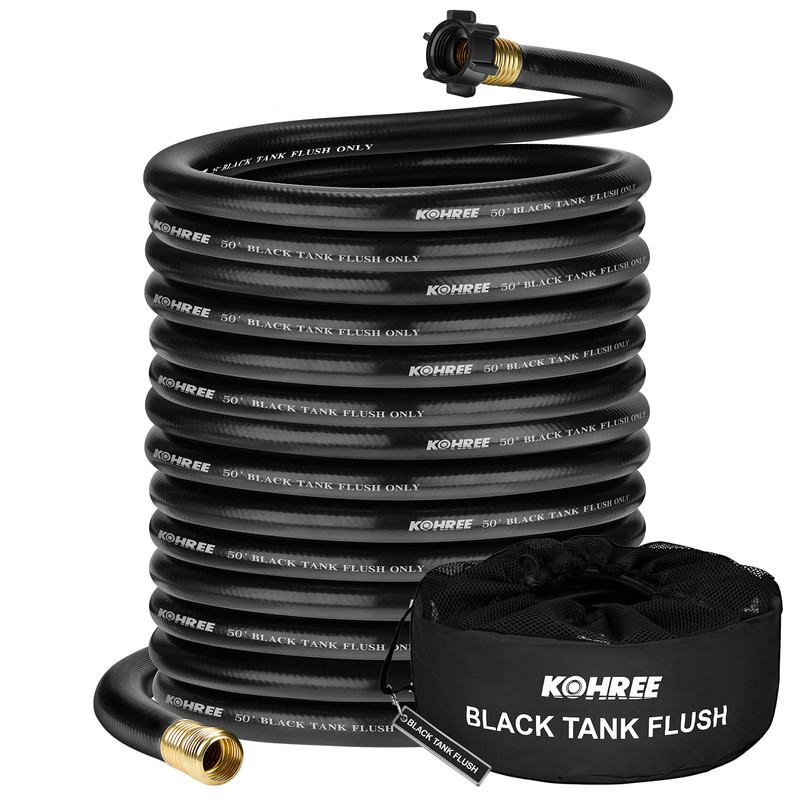 Kohree 50Ft Rv Black Water Hose For Rv Camper 5/8 Premium Camper Sewer Hose No