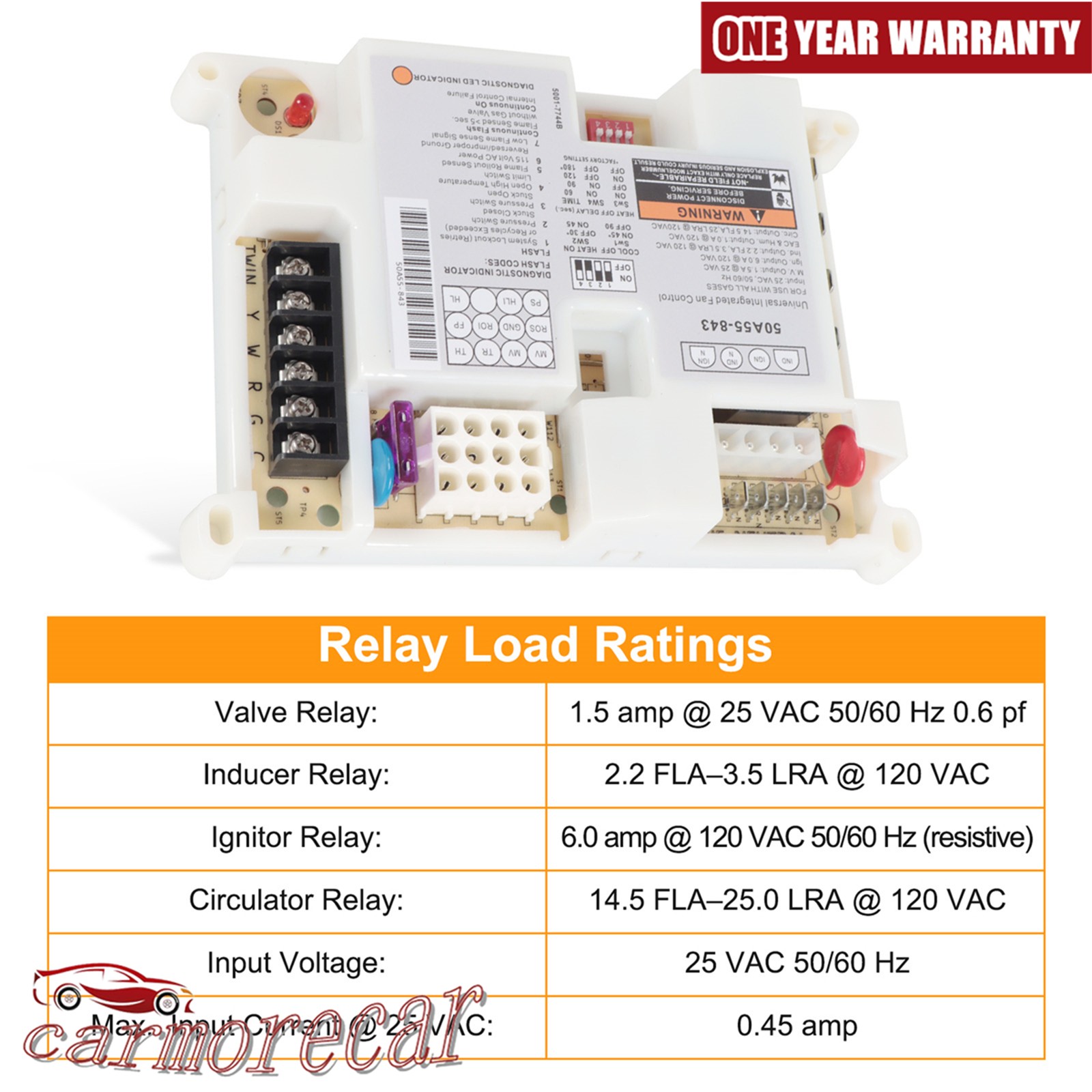 Furnace Control Circuit Board Replacement for White Rodgers 50A55-843